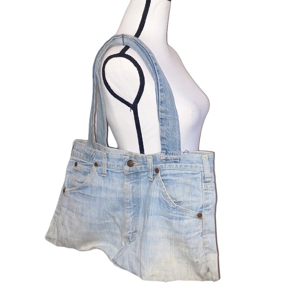 Vintage Y2K Handmade Lee Blue Jean Denim Custom Womens Handbag Purse Boho Hippie - Picture 3 of 10